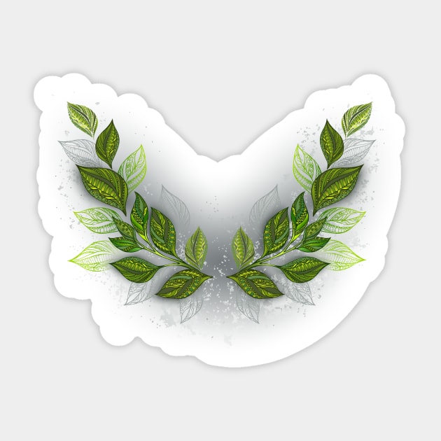 Symmetrical Pattern with Tea Leaves Sticker by Blackmoon9